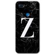 Xiaomi Mi 8 Lite Siyah Mermer Desenli Z Harfi Baskılı Uyumlu Silikon Kılıf