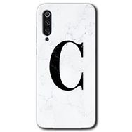 Xiaomi Mi 9 Beyaz Mermer Desenli C Harfi Baskılı Uyumlu Silikon Kılıf