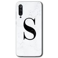 Xiaomi Mi 9 Beyaz Mermer Desenli S Harfi Baskılı Uyumlu Silikon Kılıf