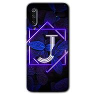 Xiaomi Mi 9 Dark Neon Yaprak J Harfi Baskılı Uyumlu Silikon Kılıf