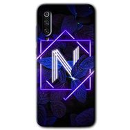 Xiaomi Mi 9 Dark Neon Yaprak N Harfi Baskılı Uyumlu Silikon Kılıf