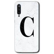 Xiaomi Mi 9 SE Beyaz Mermer Desenli C Harfi Baskılı Uyumlu Silikon Kılıf