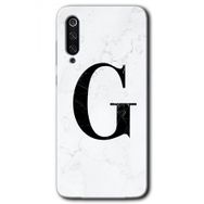 Xiaomi Mi 9 SE Beyaz Mermer Desenli G Harfi Baskılı Uyumlu Silikon Kılıf