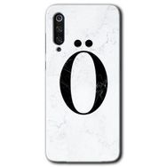 Xiaomi Mi 9 SE Beyaz Mermer Desenli O Harfi Baskılı Uyumlu Silikon Kılıf