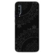 Xiaomi Mi 9 SE Siyah Mandala Baskılı Uyumlu Silikon Kılıf
