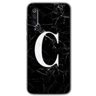 Xiaomi Mi 9 Siyah Mermer Desenli Ç Harfi Baskılı Uyumlu Silikon Kılıf