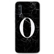 Xiaomi Mi 9 Siyah Mermer Desenli Ö Harfi Baskılı Uyumlu Silikon Kılıf