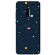 Xiaomi Mi 9T Çizim Gezegen Baskılı Uyumlu Silikon Kılıf