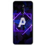Xiaomi Mi 9T Dark Neon Yaprak A Harfi Baskılı Uyumlu Silikon Kılıf