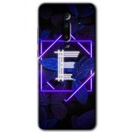 Xiaomi Mi 9T Dark Neon Yaprak E Harfi Baskılı Uyumlu Silikon Kılıf