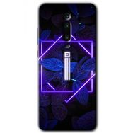 Xiaomi Mi 9T Dark Neon Yaprak I Harfi Baskılı Uyumlu Silikon Kılıf