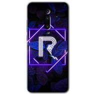 Xiaomi Mi 9T Dark Neon Yaprak R Harfi Baskılı Uyumlu Silikon Kılıf