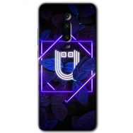 Xiaomi Mi 9T Dark Neon Yaprak Ü Harfi Baskılı Uyumlu Silikon Kılıf