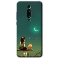 Xiaomi Mi 9T Kedili Kız Baskılı Uyumlu Silikon Kılıf