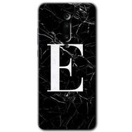Xiaomi Mi 9T Siyah Mermer Desenli E Harfi Baskılı Uyumlu Silikon Kılıf