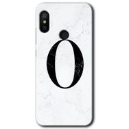 Xiaomi Mi A2 Lite Beyaz Mermer Desenli Ö Harfi Baskılı Uyumlu Silikon Kılıf