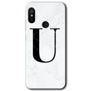 Xiaomi Mi A2 Lite Beyaz Mermer Desenli Ü Harfi Baskılı Uyumlu Silikon Kılıf