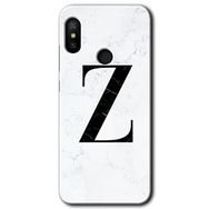 Xiaomi Mi A2 Lite Beyaz Mermer Desenli Z Harfi Baskılı Uyumlu Silikon Kılıf