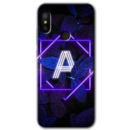 Xiaomi Mi A2 Lite Dark Neon Yaprak A Harfi Baskılı Uyumlu Silikon Kılıf