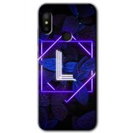 Xiaomi Mi A2 Lite Dark Neon Yaprak L Harfi Baskılı Uyumlu Silikon Kılıf
