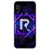Xiaomi Mi A2 Lite Dark Neon Yaprak R Harfi Baskılı Uyumlu Silikon Kılıf