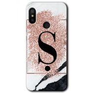 Xiaomi Mi A2 Lite Pembe Mermer Desenli Ş Harfi Baskılı Uyumlu Silikon Kılıf