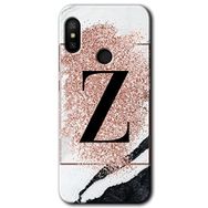 Xiaomi Mi A2 Lite Pembe Mermer Desenli Z Harfi Baskılı Uyumlu Silikon Kılıf