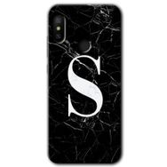 Xiaomi Mi A2 Lite Siyah Mermer Desenli Ş Harfi Baskılı Uyumlu Silikon Kılıf