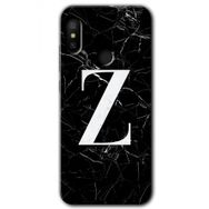 Xiaomi Mi A2 Lite Siyah Mermer Desenli Z Harfi Baskılı Uyumlu Silikon Kılıf