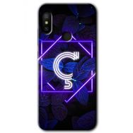 Xiaomi Mi Max 3 Dark Neon Yaprak Ç Harfi Baskılı Uyumlu Silikon Kılıf