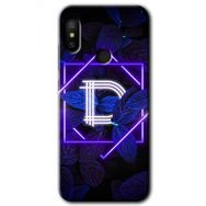 Xiaomi Mi Max 3 Dark Neon Yaprak D Harfi Baskılı Uyumlu Silikon Kılıf