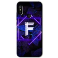 Xiaomi Mi Max 3 Dark Neon Yaprak F Harfi Baskılı Uyumlu Silikon Kılıf