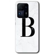 Xiaomi Mi Mix 4 Beyaz Mermer Desenli B Harfi Baskılı Uyumlu Silikon Kılıf