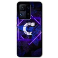 Xiaomi Mi Mix 4 Dark Neon Yaprak Ç Harfi Baskılı Uyumlu Silikon Kılıf