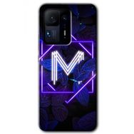 Xiaomi Mi Mix 4 Dark Neon Yaprak M Harfi Baskılı Uyumlu Silikon Kılıf