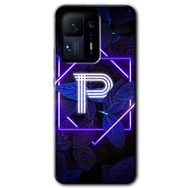 Xiaomi Mi Mix 4 Dark Neon Yaprak P Harfi Baskılı Uyumlu Silikon Kılıf