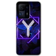 Xiaomi Mi Mix 4 Dark Neon Yaprak Y Harfi Baskılı Uyumlu Silikon Kılıf