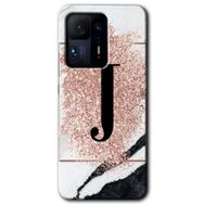 Xiaomi Mi Mix 4 Pembe Mermer Desenli J Harfi Baskılı Uyumlu Silikon Kılıf