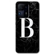 Xiaomi Mi Mix 4 Siyah Mermer Desenli B Harfi Baskılı Uyumlu Silikon Kılıf