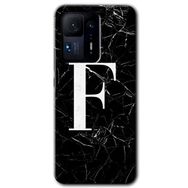 Xiaomi Mi Mix 4 Siyah Mermer Desenli F Harfi Baskılı Uyumlu Silikon Kılıf