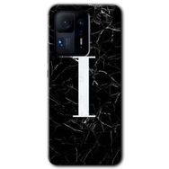 Xiaomi Mi Mix 4 Siyah Mermer Desenli I Harfi Baskılı Uyumlu Silikon Kılıf