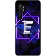 Xiaomi Mi Note 10 Lite Dark Neon Yaprak E Harfi Baskılı Uyumlu Silikon Kılıf