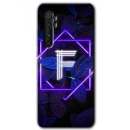 Xiaomi Mi Note 10 Lite Dark Neon Yaprak F Harfi Baskılı Uyumlu Silikon Kılıf