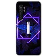 Xiaomi Mi Note 10 Lite Dark Neon Yaprak İ Harfi Baskılı Uyumlu Silikon Kılıf