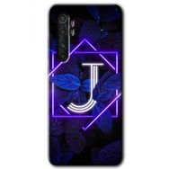 Xiaomi Mi Note 10 Lite Dark Neon Yaprak J Harfi Baskılı Uyumlu Silikon Kılıf