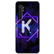 Xiaomi Mi Note 10 Lite Dark Neon Yaprak K Harfi Baskılı Uyumlu Silikon Kılıf