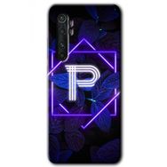Xiaomi Mi Note 10 Lite Dark Neon Yaprak P Harfi Baskılı Uyumlu Silikon Kılıf