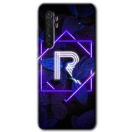 Xiaomi Mi Note 10 Lite Dark Neon Yaprak R Harfi Baskılı Uyumlu Silikon Kılıf