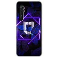 Xiaomi Mi Note 10 Lite Dark Neon Yaprak U Harfi Baskılı Uyumlu Silikon Kılıf