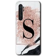 Xiaomi Mi Note 10 Lite Pembe Mermer Desenli S Harfi Baskılı Uyumlu Silikon Kılıf